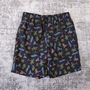 New Brooklyn Cloth Swim Trunks Mens Medium Black Volley Shorts Bikini Martini